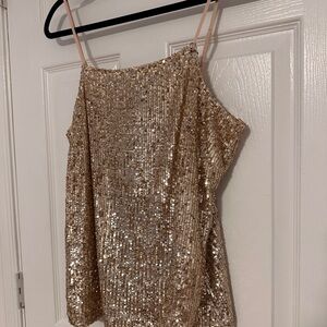 Ann Taylor Sequin Tank, Gold, Size M/Medium , NWT